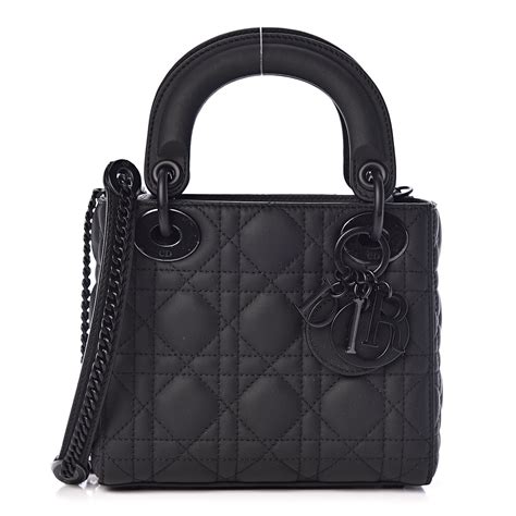 dior mini lady matte black|Dior mini bag cannage.